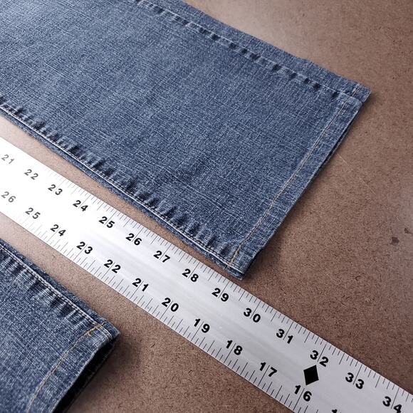 Vintage Old Navy Ultra Low Waist Boot-Cut Jeans Womens 10R Blue Med Stone Wash - Picture 7 of 11